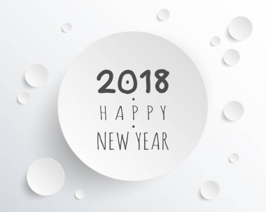 Mutlu yeni yıl 2018. Tebrik kartı. Renkli tasarım. Vektör hastası