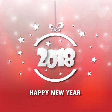 Mutlu yeni yıl 2018. Tebrik kartı. Renkli tasarım. Vektör hastası