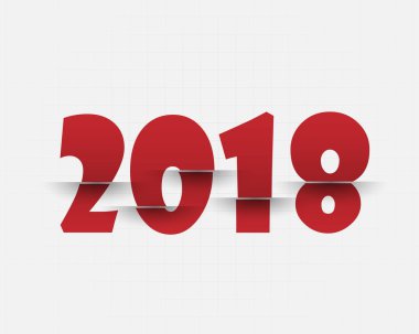 Mutlu yeni yıl 2018. Tebrik kartı. Renkli tasarım. Vektör hastası