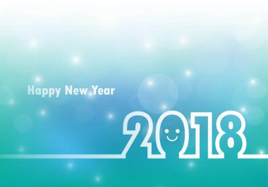 Mutlu yeni yıl 2018. Tebrik kartı. Renkli tasarım. Vektör hastası