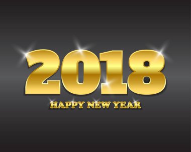 Mutlu yeni yıl 2018. Tebrik kartı. Renkli tasarım. Vektör hastası