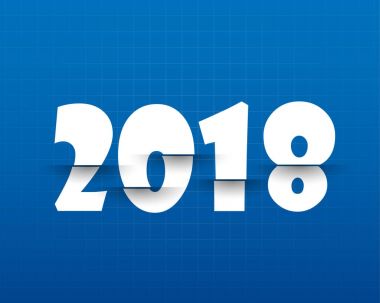 Mutlu yeni yıl 2018. Tebrik kartı. Renkli tasarım. Vektör hastası