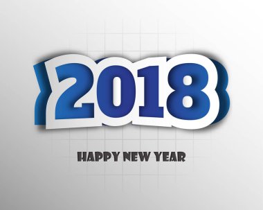 Mutlu yeni yıl 2018. Tebrik kartı. Renkli tasarım. Vektör hastası