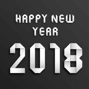 Mutlu yeni yıl 2018. Tebrik kartı. Renkli tasarım. Vektör hastası