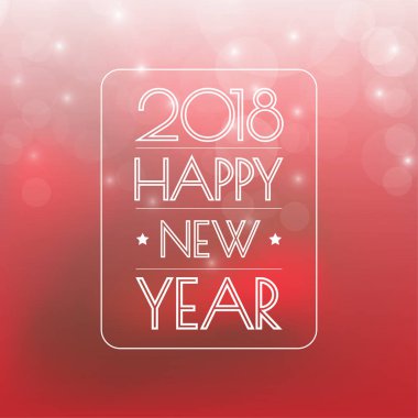 Mutlu yeni yıl 2018. Tebrik kartı. Renkli tasarım. Vektör hastası