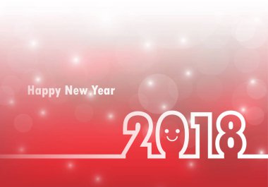 Mutlu yeni yıl 2018. Tebrik kartı. Renkli tasarım. Vektör hastası