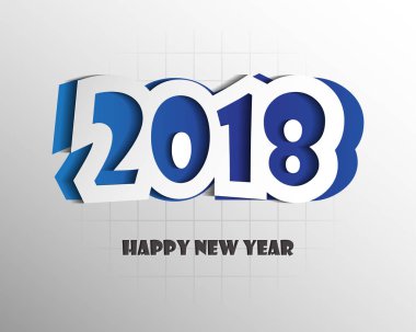 Mutlu yeni yıl 2018. Tebrik kartı. Renkli tasarım. Vektör hastası