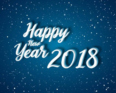 Mutlu yeni yıl 2018. Tebrik kartı. Renkli tasarım. Vektör hastası