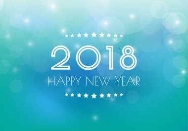 Mutlu yeni yıl 2018. Tebrik kartı. Renkli tasarım. Vektör hastası