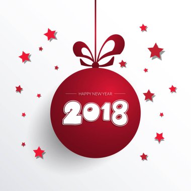 Mutlu yeni yıl 2018. Tebrik kartı. Renkli tasarım. Vektör hastası