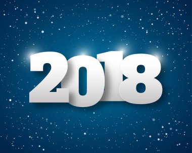 Mutlu yeni yıl 2018. Tebrik kartı. Renkli tasarım. Vektör hastası