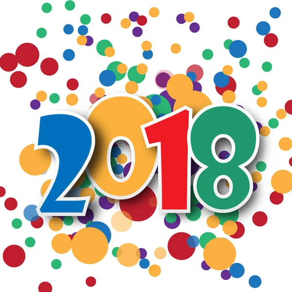 Mutlu yeni yıl 2018. Tebrik kartı. Renkli tasarım. Vektör hastası — Stok Vektör