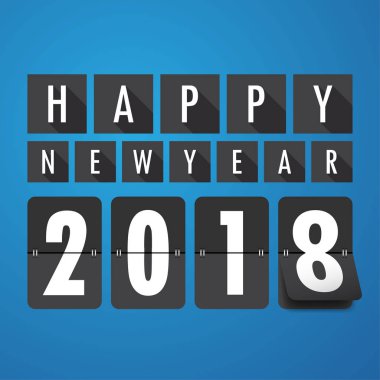 Mutlu yeni yıl 2018. Tebrik kartı. Renkli tasarım. Vektör 