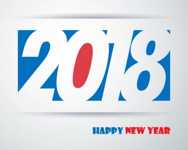 Mutlu yeni yıl 2018. Tebrik kartı. Renkli tasarım. Vektör 