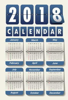 Mutlu yeni yıl 2018. Tebrik kartı. Renkli tasarım. Vektör 