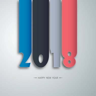Mutlu yeni yıl 2018. Tebrik kartı. Renkli tasarım. Vektör 