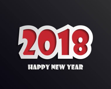 Tebrik kartı tasarım şablonu ile 2018 yeni yıl için Modern metin