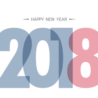 Tebrik kartı tasarım şablonu ile 2018 yeni yıl için Modern metin