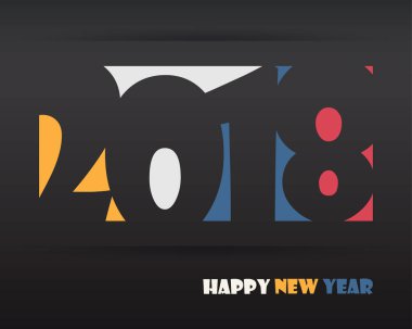 Tebrik kartı tasarım şablonu ile 2018 yeni yıl için Modern metin