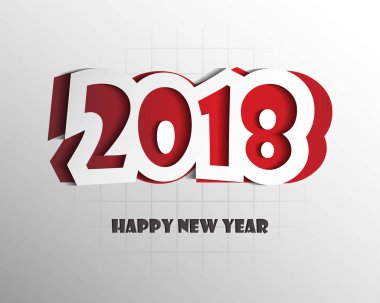 Tebrik kartı tasarım şablonu ile 2018 yeni yıl için Modern metin