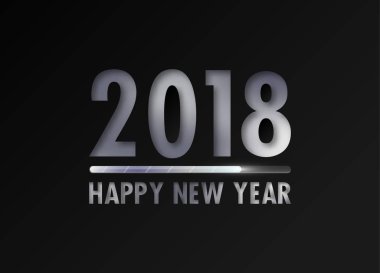 Tebrik kartı tasarım şablonu ile 2018 yeni yıl için Modern metin