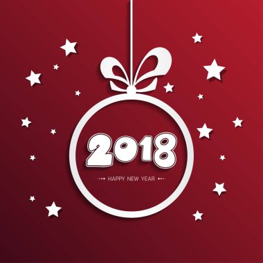 Tebrik kartı tasarım şablonu ile 2018 yeni yıl için Modern metin