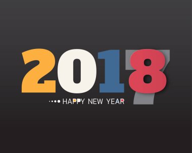 Tebrik kartı tasarım şablonu ile 2018 yeni yıl için Modern metin
