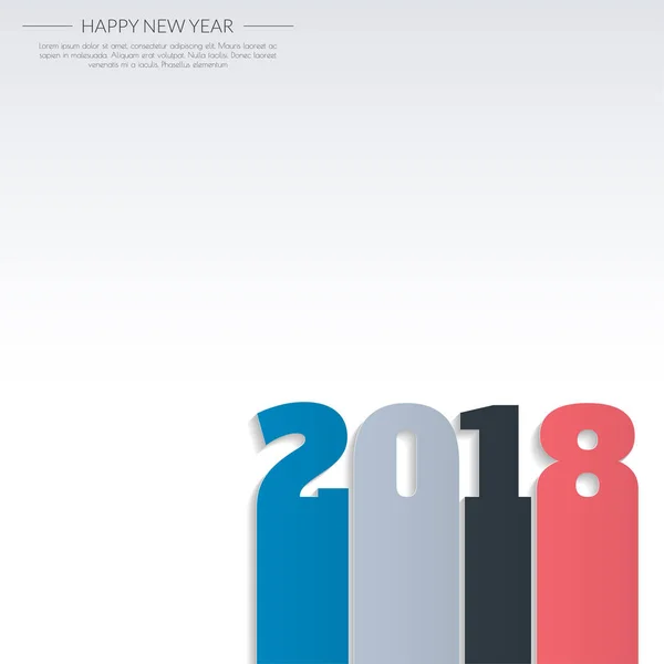 Tebrik kartı tasarım şablonu ile 2018 yeni yıl için Modern metin — Stok Vektör