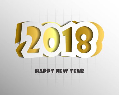 Tebrik kartı tasarım şablonu ile 2018 yeni yıl için Modern metin