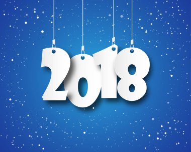 Tebrik kartı tasarım şablonu ile 2018 yeni yıl için Modern metin