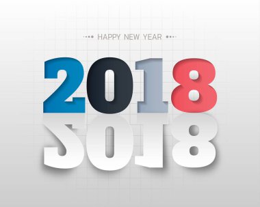 Tebrik kartı tasarım şablonu ile 2018 yeni yıl için Modern metin