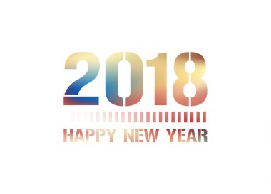 Tebrik kartı tasarım şablonu ile 2018 yeni yıl için Modern metin