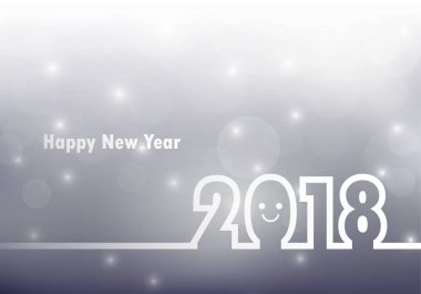 Tebrik kartı tasarım şablonu ile 2018 yeni yıl için Modern metin