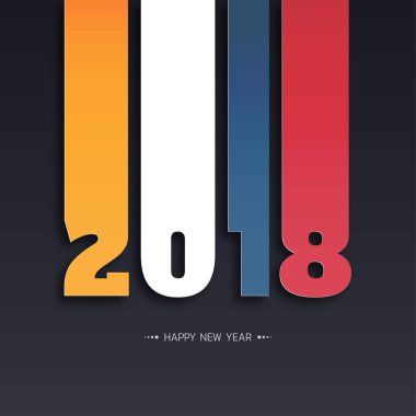 Tebrik kartı tasarım şablonu ile 2018 yeni yıl için Modern metin