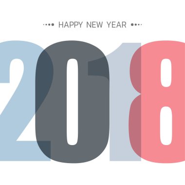 Tebrik kartı tasarım şablonu ile 2018 yeni yıl için Modern metin