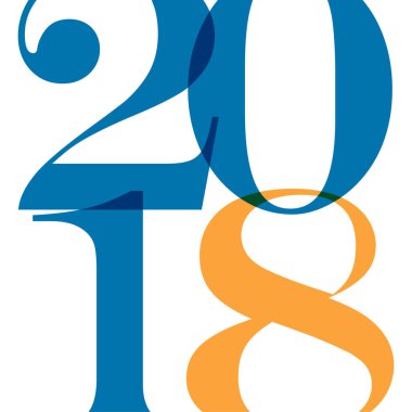 Tebrik kartı tasarım şablonu ile 2018 yeni yıl için Modern metin