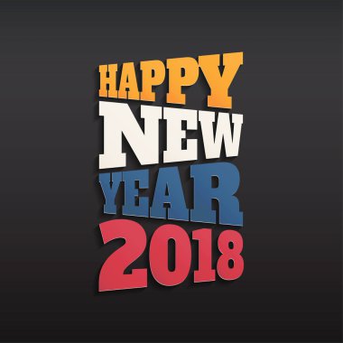Tebrik kartı tasarım şablonu ile 2018 yeni yıl için Modern metin