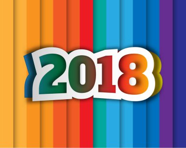 Tebrik kartı tasarım şablonu ile 2018 yeni yıl için Modern metin