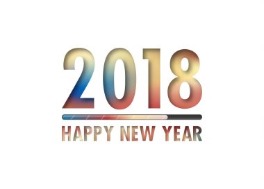 Tebrik kartı tasarım şablonu ile 2018 yeni yıl için Modern metin