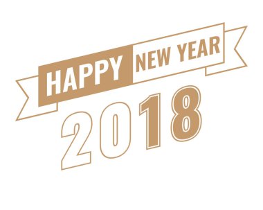 Tebrik kartı tasarım şablonu ile 2018 yeni yıl için Modern metin