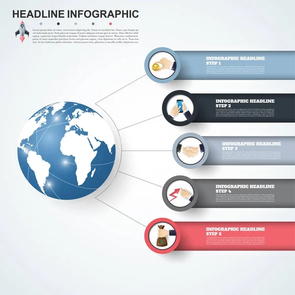 Résumé infographie numéro options modèle. Illustration vectorielle — Image vectorielle