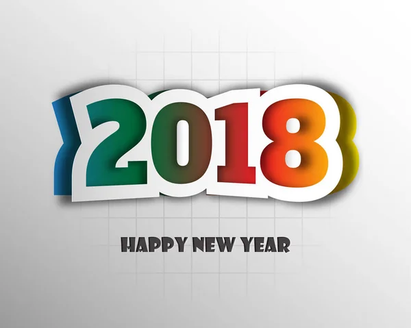 Шаблон дизайна поздравительных открыток с современным текстом на 2018 Новый год — стоковый вектор