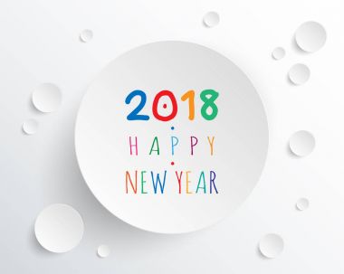 Tebrik kartı tasarım şablonu ile 2018 yeni yıl için Modern metin