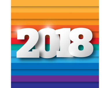 Tebrik kartı tasarım şablonu ile 2018 yeni yıl için Modern metin