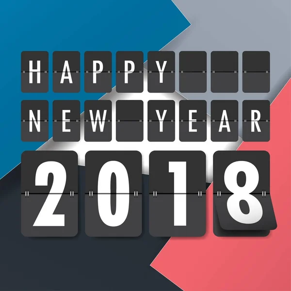 Πρότυπο σχεδίασης ευχετήρια κάρτα με σύγχρονο κείμενο για το νέο έτος 2018 — Διανυσματικό Αρχείο