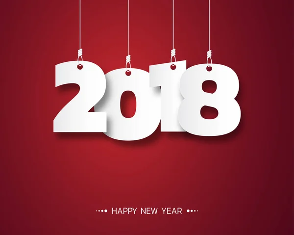 Шаблон дизайна поздравительных открыток с современным текстом на 2018 Новый год — стоковый вектор