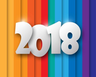 Tebrik kartı tasarım şablonu ile 2018 yeni yıl için Modern metin