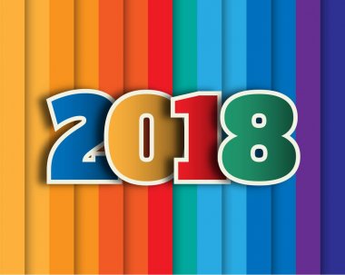 Tebrik kartı tasarım şablonu ile 2018 yeni yıl için Modern metin