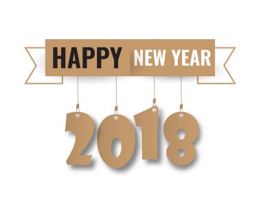 Tebrik kartı tasarım şablonu ile 2018 yeni yıl için Modern metin