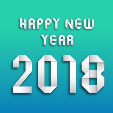 Tebrik kartı tasarım şablonu ile 2018 yeni yıl için Modern metin